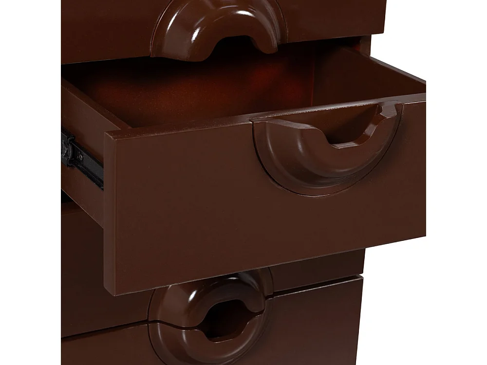 Merge - Petit meuble de rangement 6 tiroirs en bois et métal H120cm - Marron