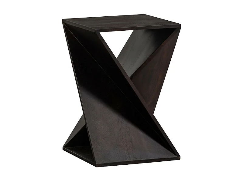 Ikem - Table d'appoint carrée en bois 41x41cm - Marron foncé