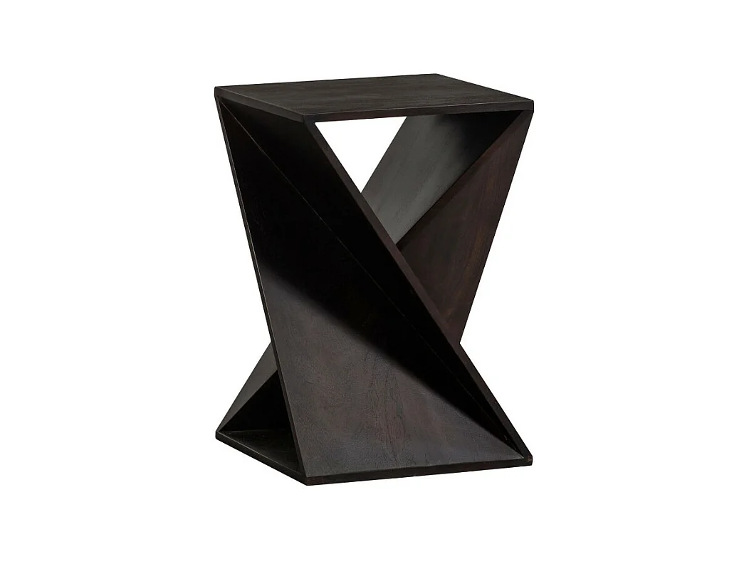 Ikem - Table d'appoint carrée en bois 41x41cm - Marron foncé