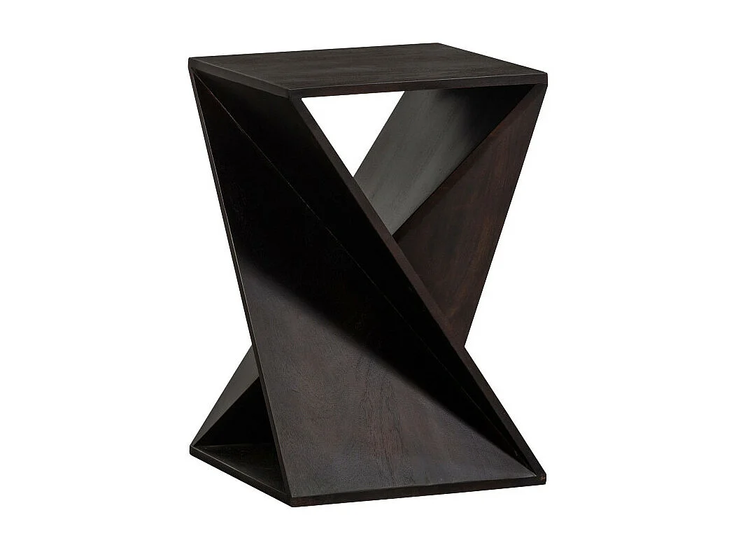 Ikem - Table d'appoint carrée en bois 41x41cm - Marron foncé