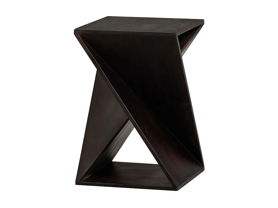Ikem - Table d'appoint carrée en bois 41x41cm - Marron foncé