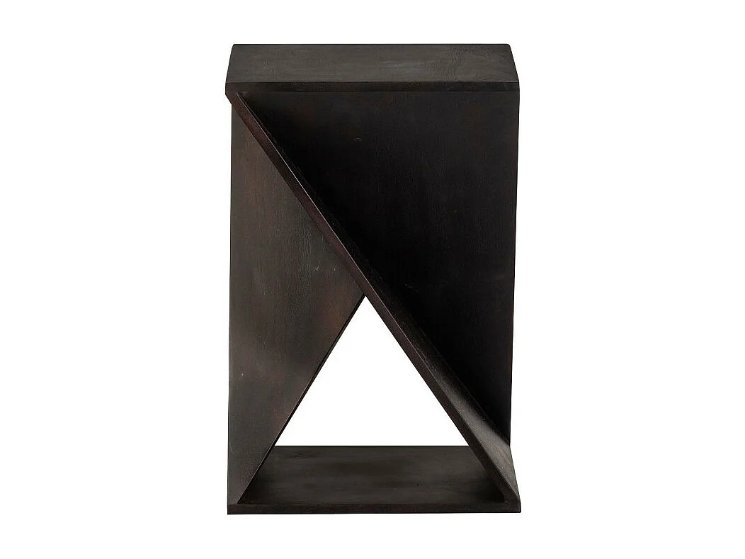 Ikem - Table d'appoint carrée en bois 41x41cm - Marron foncé