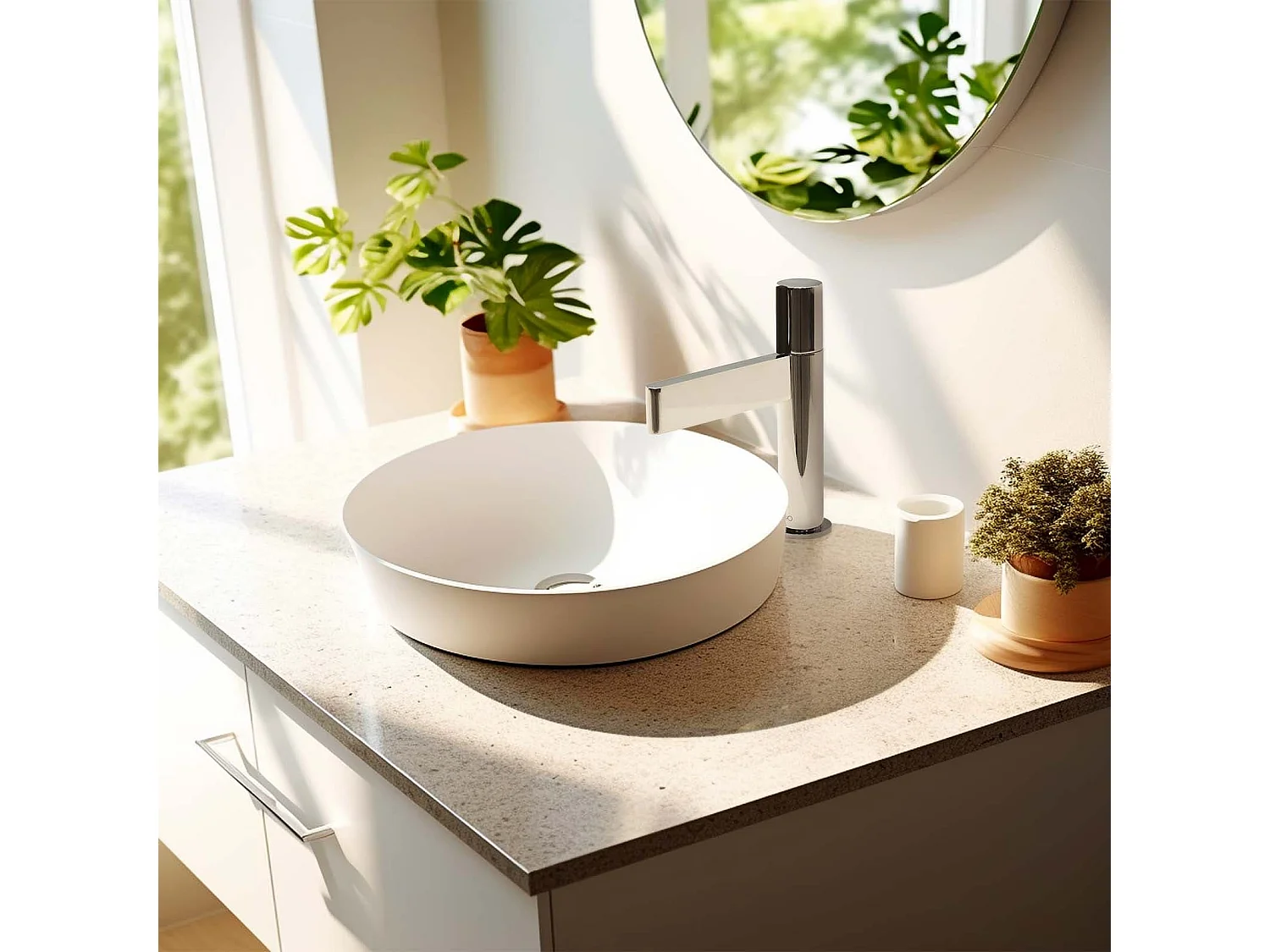 Grifo de Lavabo K2O Zenit 18x5x19,4 cm Grifo Monomando | Aireador Incorporado y Cartucho Cerámico | Latón Cromado Brillante