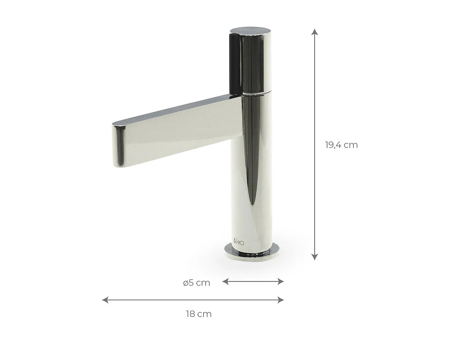 Grifo de Lavabo K2O Zenit 18x5x19,4 cm Grifo Monomando | Aireador Incorporado y Cartucho Cerámico | Latón Cromado Brillante