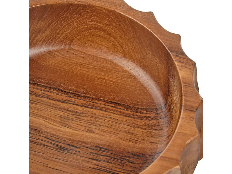 Bol / Vide poche rond D. 21 cm en bois de teck - SHARLA