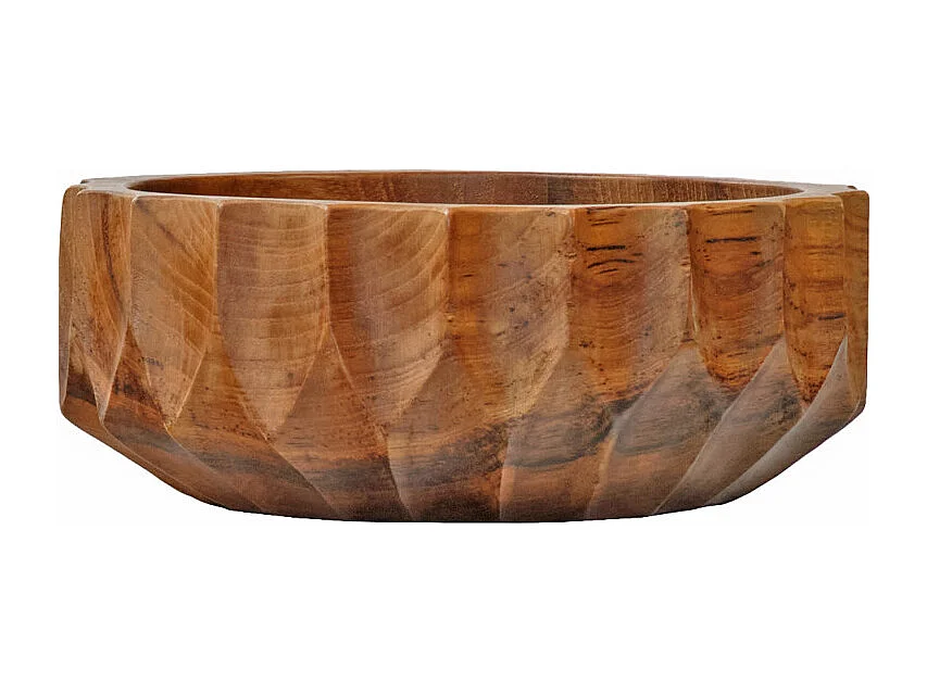 Bol / Vide poche rond D. 21 cm en bois de teck - SHARLA