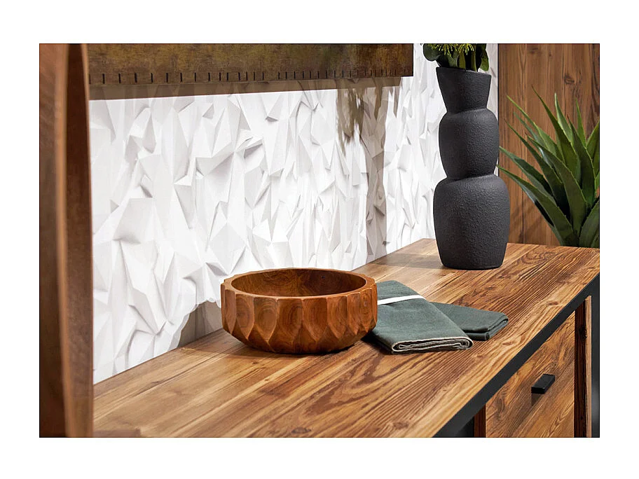 Bol / Vide poche rond D. 21 cm en bois de teck - SHARLA