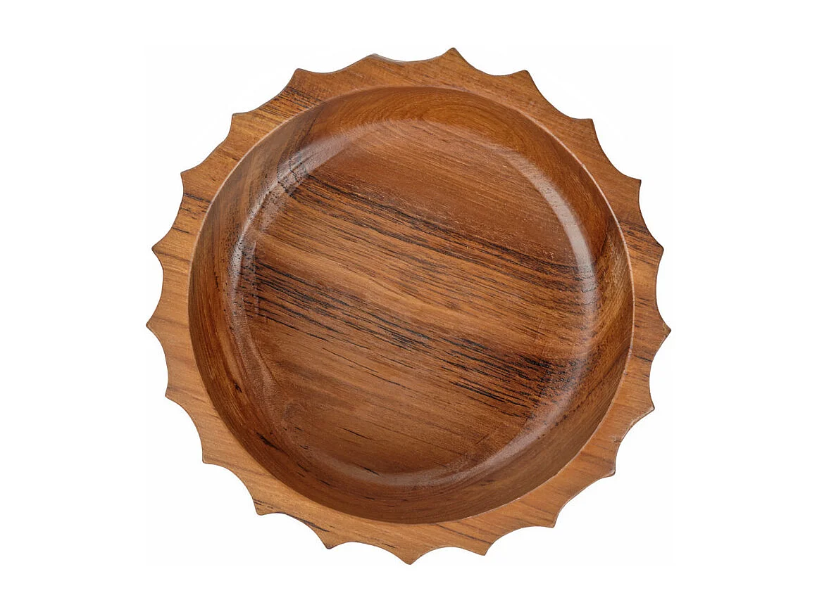 Bol / Vide poche rond D. 21 cm en bois de teck - SHARLA