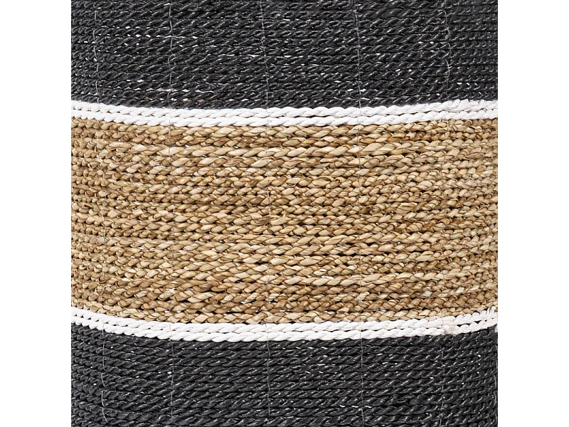 Petit panier rond D. 29 cm en jonc de mer et raphia - BOGO