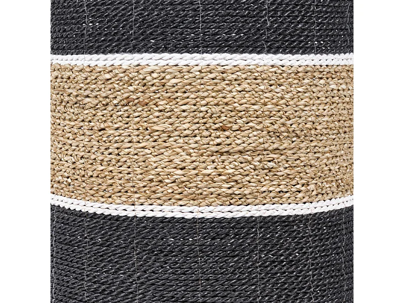 Panier rond D. 34 cm en jonc de mer et raphia - BOGO