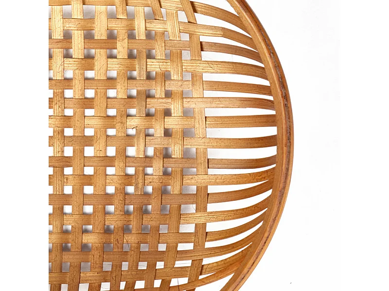Corbeille / Panier rond D. 35 cm avec tressage en bambou - GIDEON