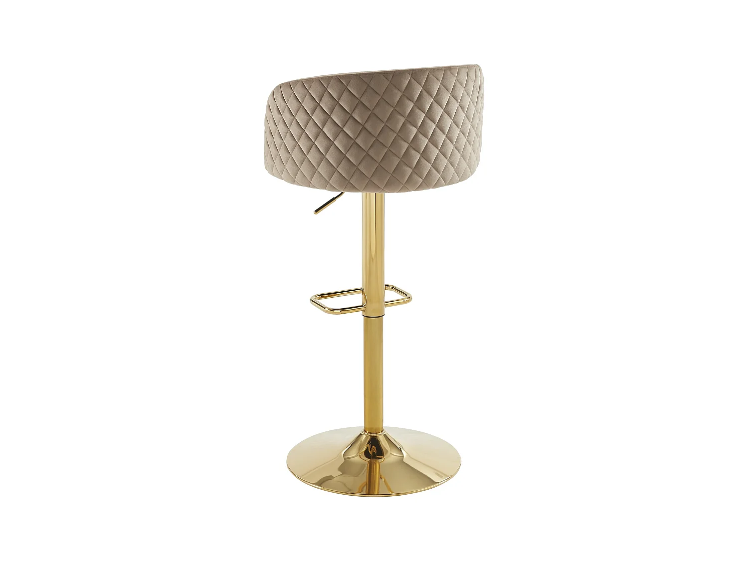 Barhocker 2er-Set höhenverstellbar - Samt & goldfarbenes Metall - Beige - PERLANITA von Pascal MORABITO