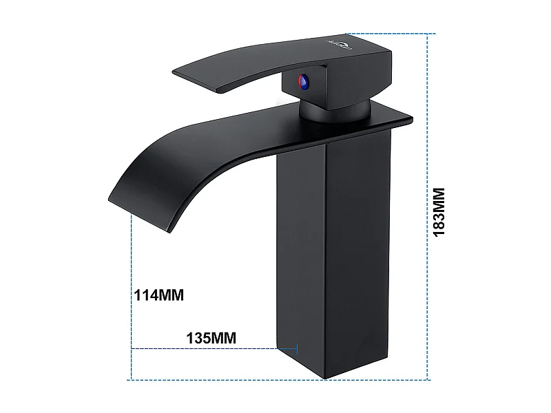 RVS Badkamerkraan,,Waterval Wastafelkraan,MitigEur Wastafel Wastafel Kranen Modern Zwart