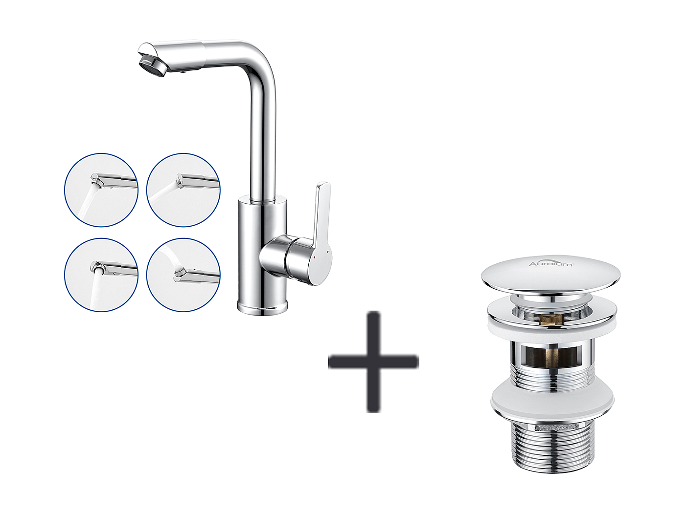 Robinet de Lavabo avec Bec Pivotant,Mitigeur Lavabo Rotation à 360 ...