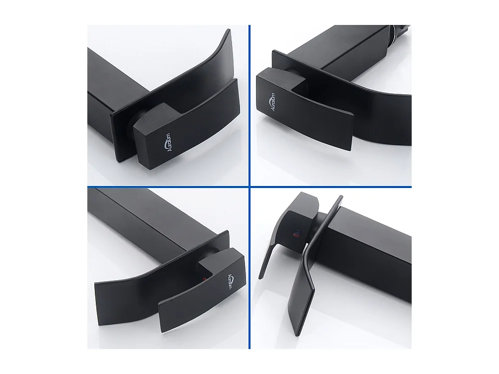 2 piezas grifo de lavabo en cascada mezclador negro moderno grifo de baño para grifos de fregadero de encimera adecuado para lavabo,Modelo UE
