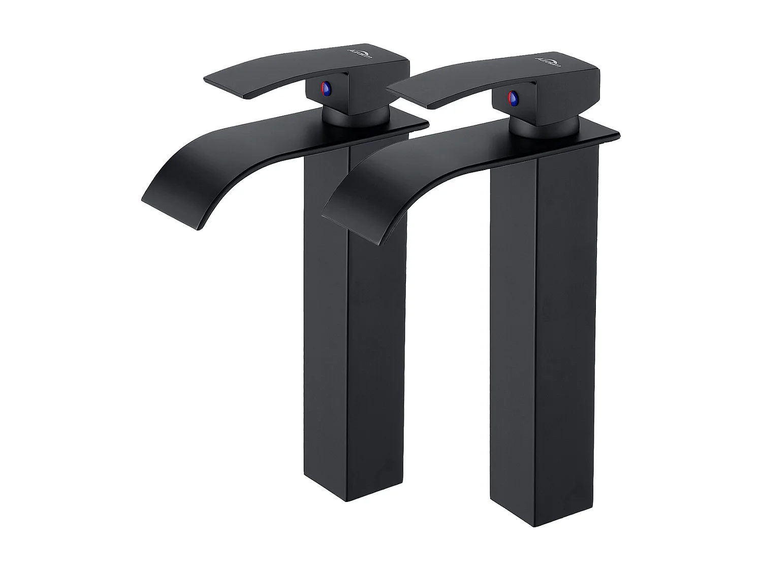 2 piezas grifo de lavabo en cascada mezclador negro moderno grifo de baño para grifos de fregadero de encimera adecuado para lavabo,Modelo UE