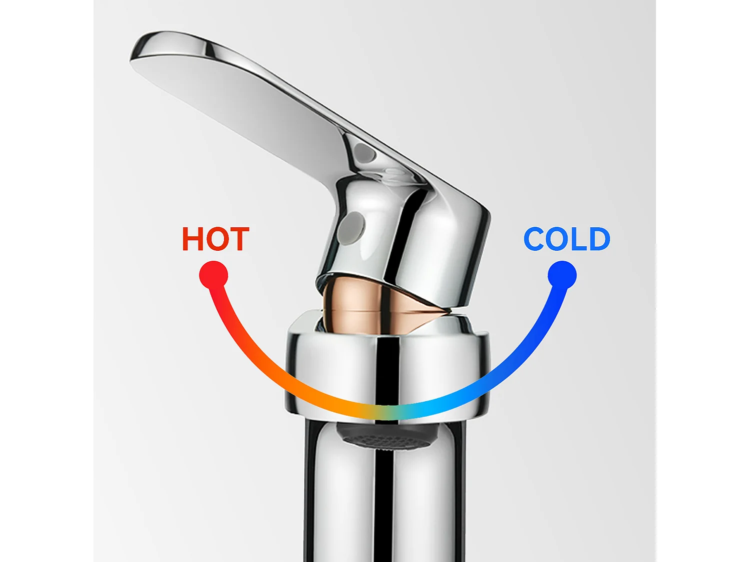 AuraLum Max Moderne Badkamerkraan, Stijlvolle Wastafelkraan, Messing Mengkraan, Warm/Koud Water Beschikbaar, Verchroomde Kranen, EU Model