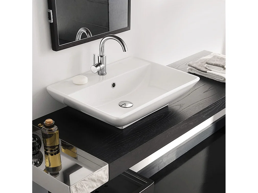 AuraLum Max Grifo Lavabo Baño Forma en U Caño Alto Mezclador de Lavabo Cromado Brillante Rotativo 360° Grifo Mezclador Lavabo Moderno,Modelo UE