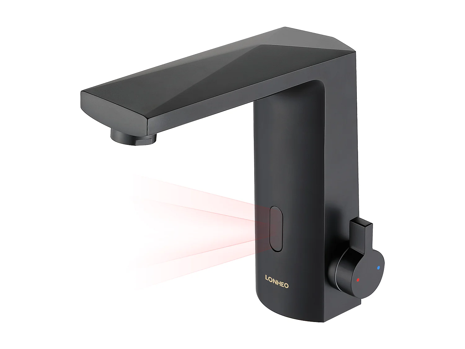 Lonheo Max Mezclador Lavabo Sensor Infrarrojo Inteligente Automático,Mezclador Infrarrojo Electrónico Negro de Latón,Agua Caliente y Fría,Modelo UE