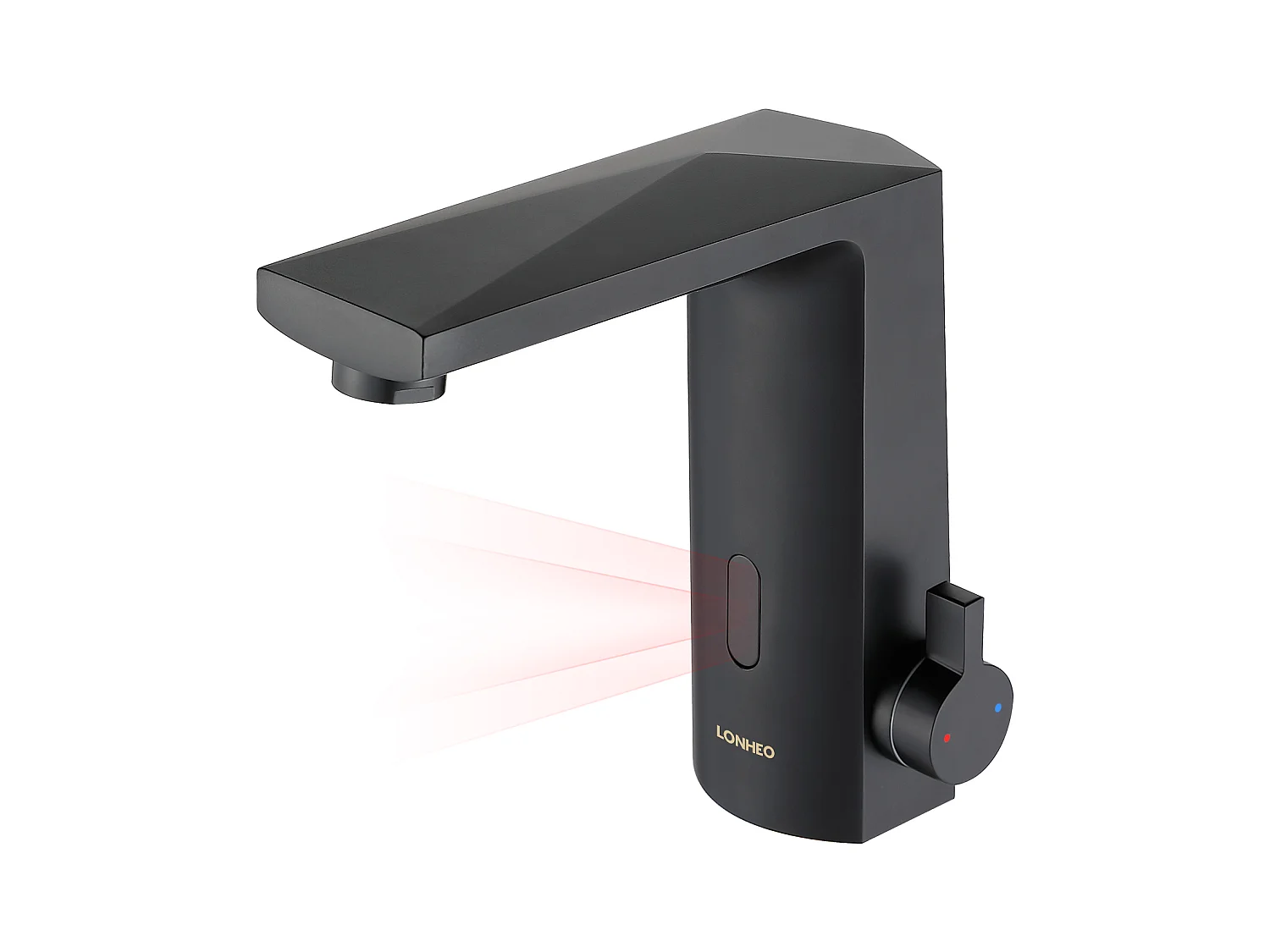 Lonheo Max Wastafelmengkraan Intelligente Automatische Infraroodsensor, Elektronische Warm/Koud Water Infrarood Mengkraan, Zwart, Messing, EU Model