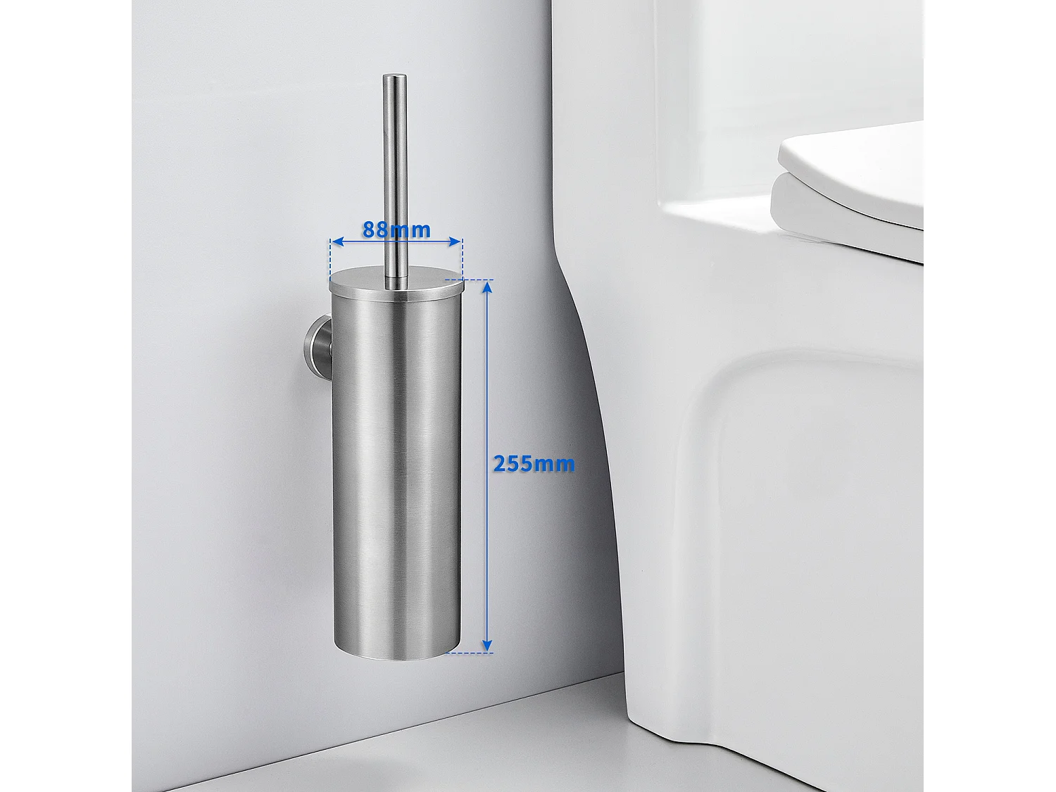 Wastafelmengkraan met één gat chroom en trekkergatE van Afvoer, Koud/Warm WATER + Toiletborstelhouder RVS Toiletborstel Wandmontage