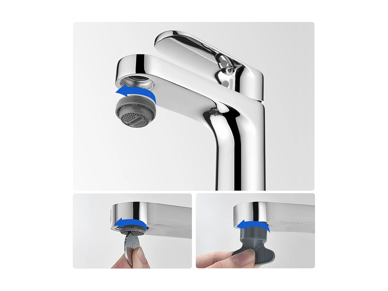 Moderne Badkamer Kraan, Wastafelmengkraan, Roségouden Afwerking, Verchroomd + Toiletborstelhouder RVS Toiletborstel Wandmontage