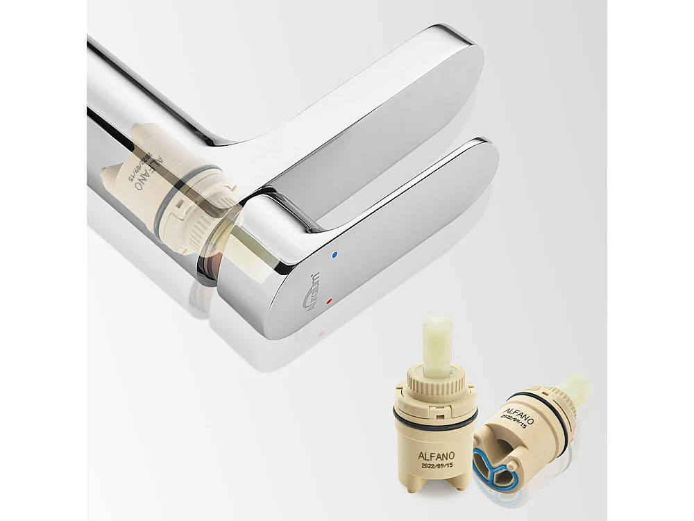 Moderne Badkamer Kraan, Wastafelmengkraan, Roségouden Afwerking, Verchroomd + Toiletborstelhouder RVS Toiletborstel Wandmontage