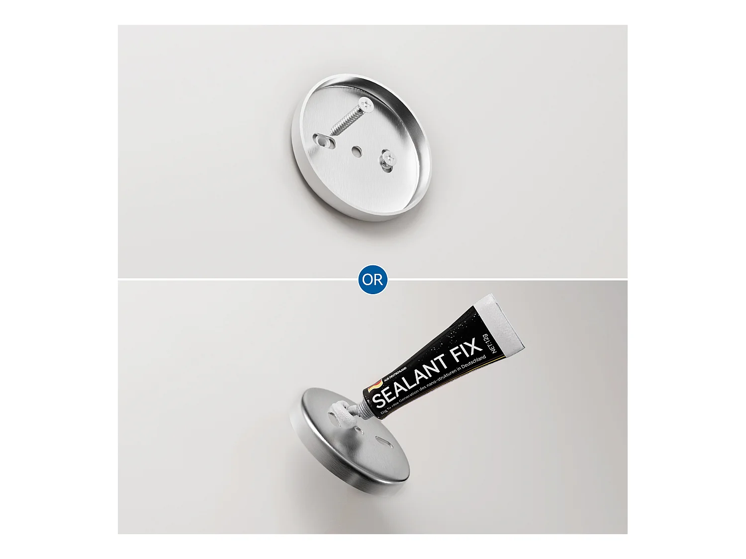 Robinet Cascade pour Vasque à Poser,Mitigeur Haut pour Lavabo,Inox,Chromé+Ensemble Salle Bain Accessoire 6 Pièces,Auto-adhésif/percer,Inox,Brossé