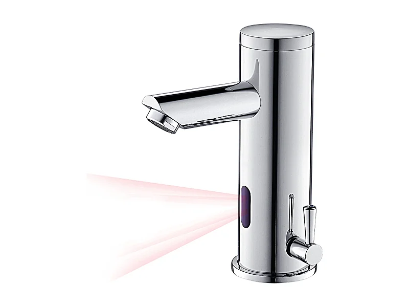 MitiGeur Elektronische Infrarood Wastafel Koud en Warm Water Automatische Mengkraan Messing Chroom Automatische Wastafelkraan Badkamer