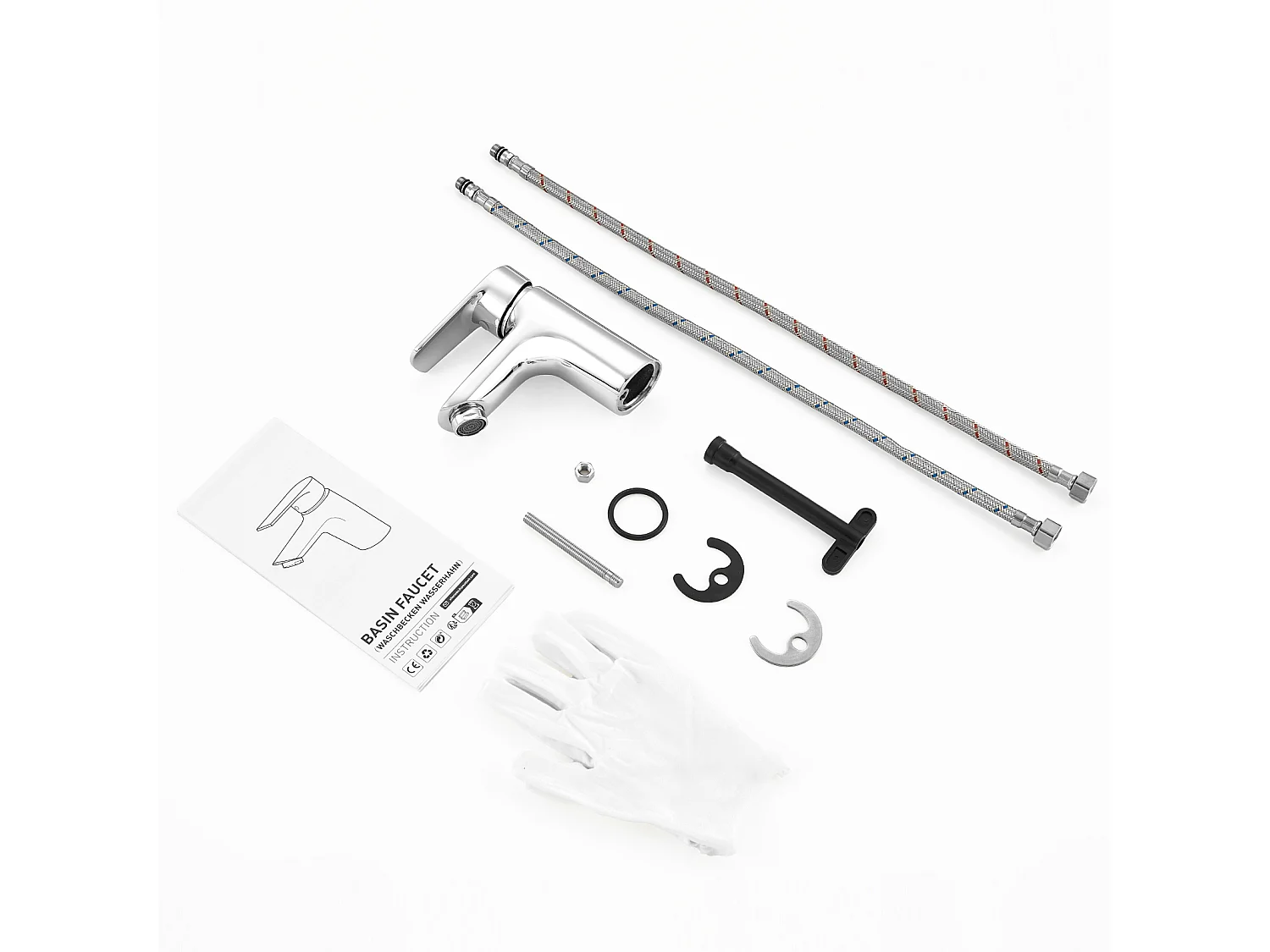 Badkamerkraan,,Waterbesparende Schuimer,met Afvoertrekkergat,Koud/Warm WATER,Eenvoudige Installatie/Reiniging,Maat S,Verchroomd