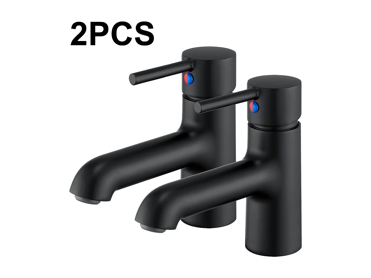 2 stks Wastafelkraan Zwart met Flexibele Aansluiting, Wastafelmengkraan Badkamer Mixer Koud/Warm Water met Tuitloop Hoogte 134mm Voor WC