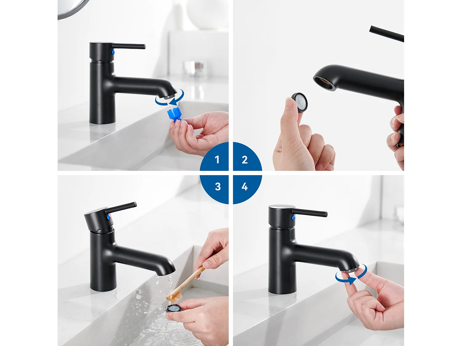 2 stks Wastafelkraan Zwart met Flexibele Aansluiting, Wastafelmengkraan Badkamer Mixer Koud/Warm Water met Tuitloop Hoogte 134mm Voor WC