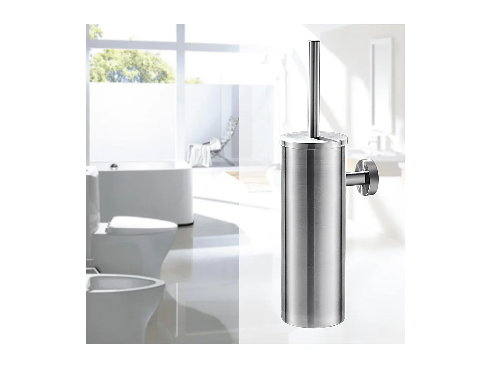 Auralum Max Robinet Cascade pour Vasque à Poser,Mitigeur Haut pour Lavabo,en Inox,Chromé+Porte Brosse Toilette Acier Inoxydable Brosse WC Mural