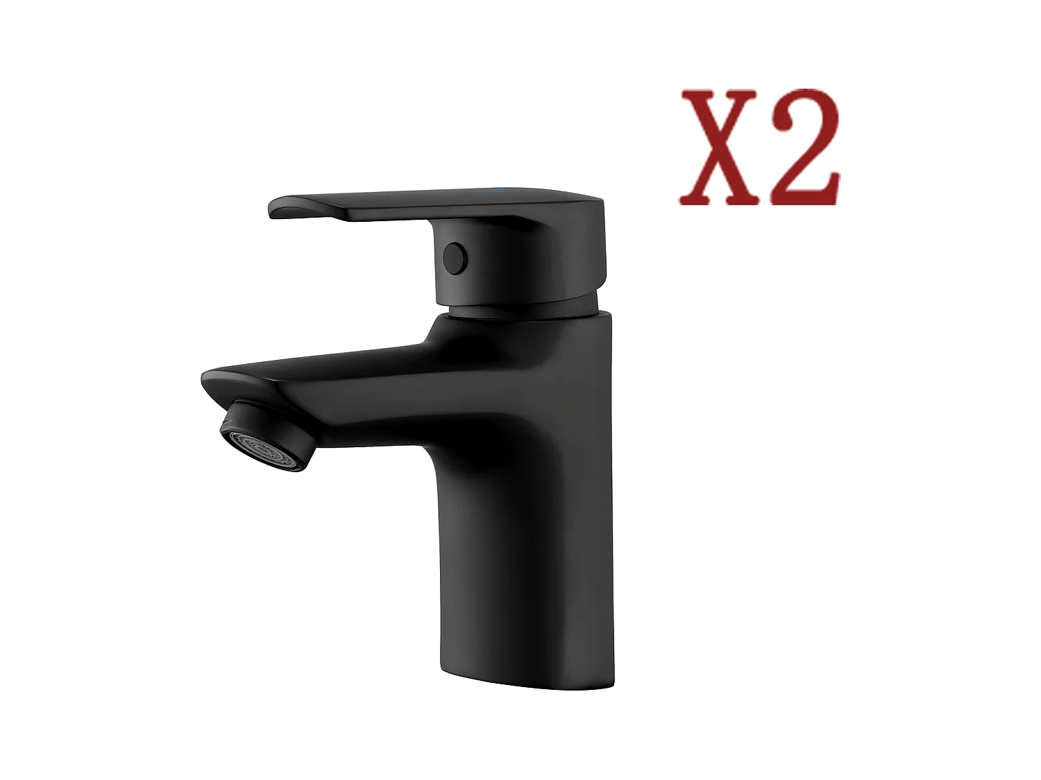 2PCS AuraLum Max Mitigeur Lavabo avec Trou de Tirette  de Vidage,Robinet Salle Bain Noir,EAU Froide/Chaude,en Laiton,Mousseur Démontable,EU Modèle