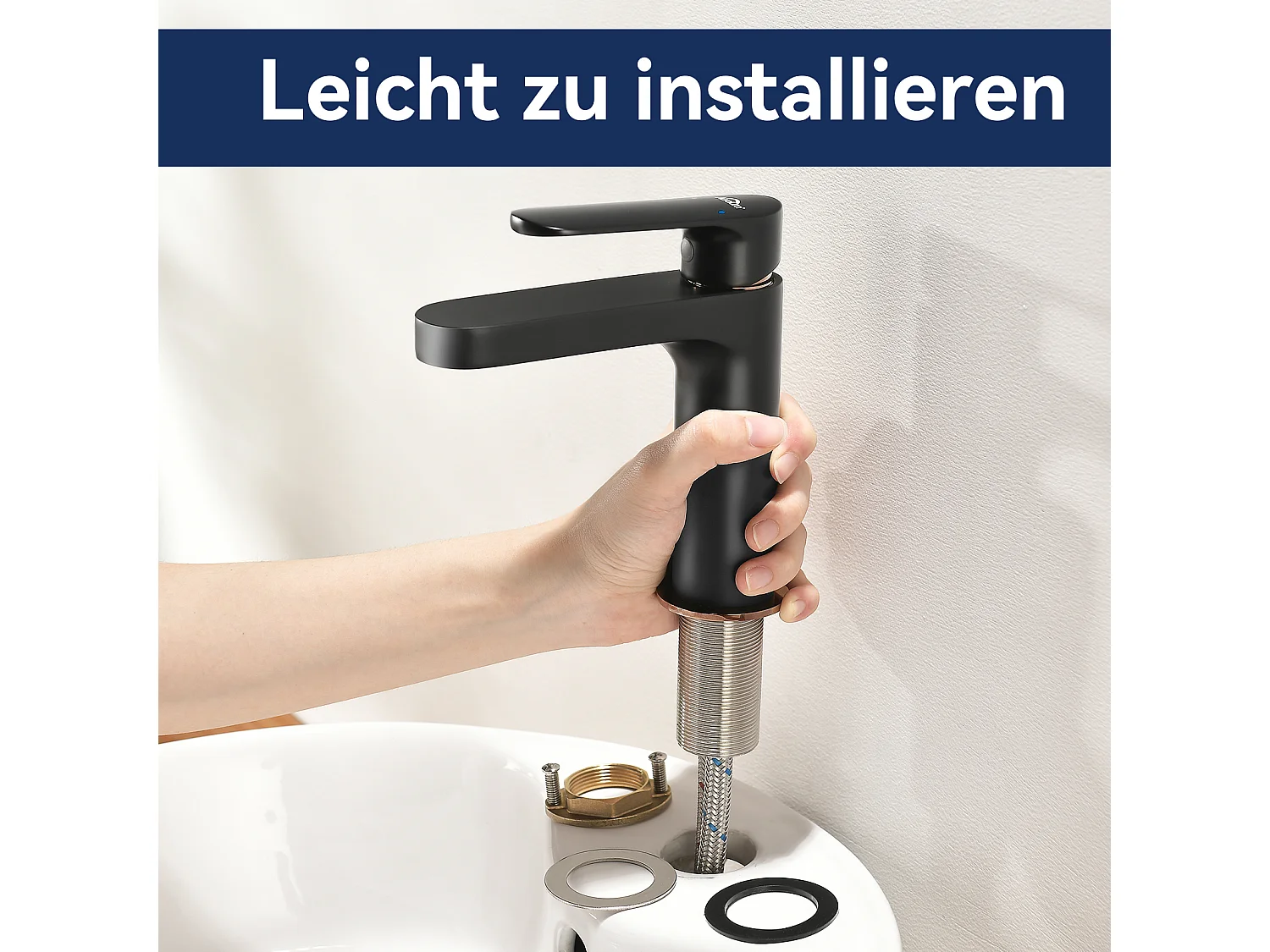 Auralum max Badkamerkraan,Zwart,met Afneembare Schuimer+Badkamer Handdoekrek,Zelfklevend/ Boren,60CM,RVS 304
