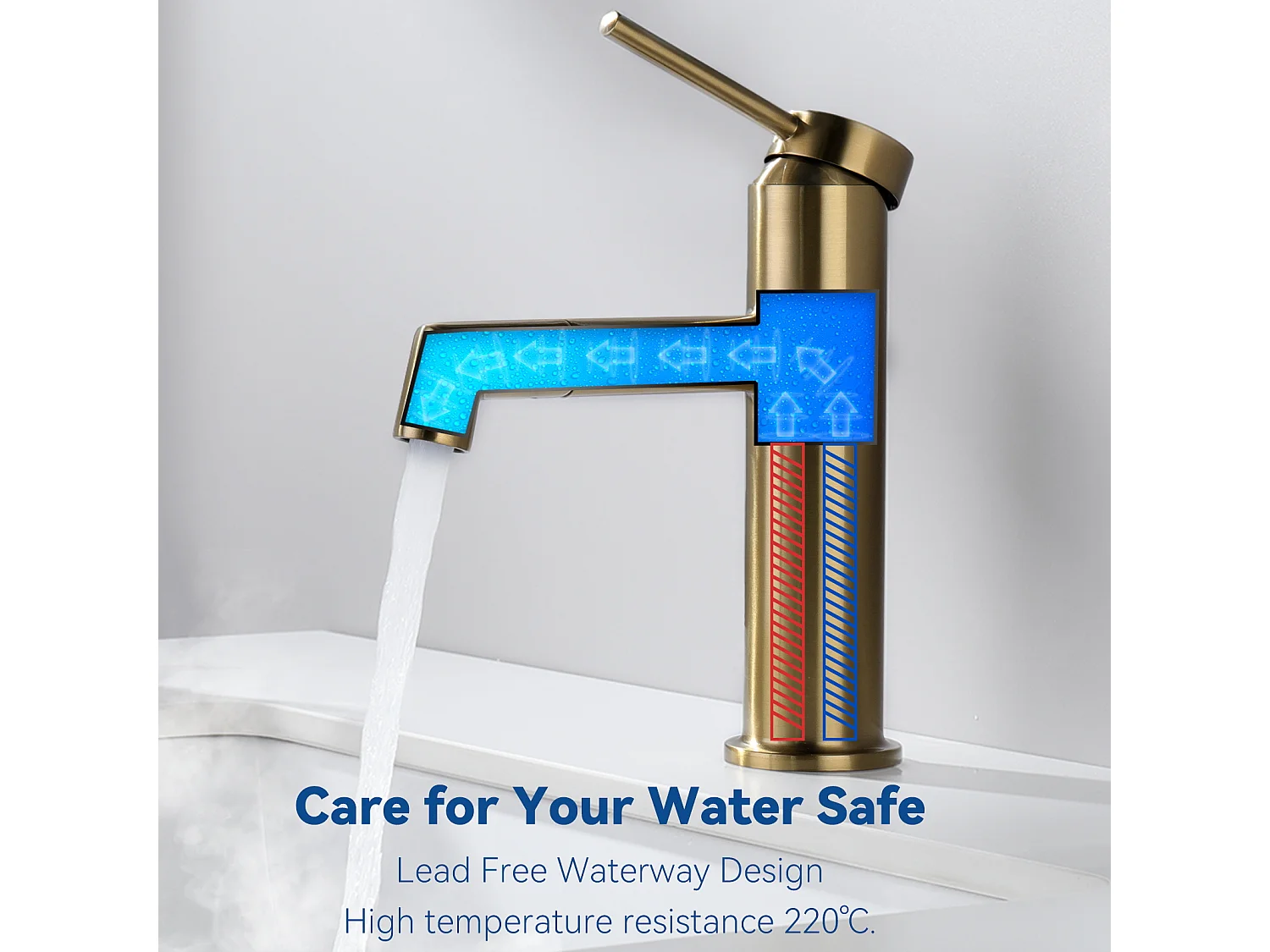 360° drehbarer goldener Waschtisch-Mischhahn, Warm-/Kaltwasser-Waschtischarmatur, Badezimmerarmatur mit abnehmbarem Sprudeler, Edelstahl