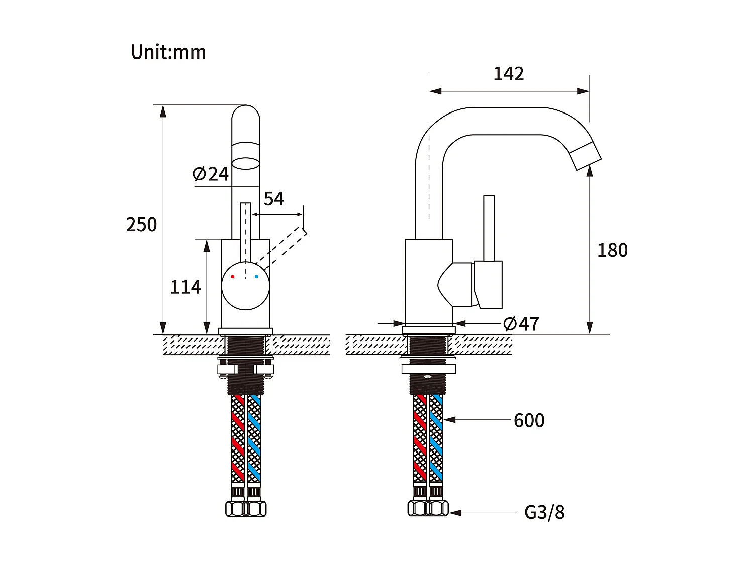 2 pcs Auralum max mezclador lavabo,grifo de lavabo alto giratorio de 360 °,grifo lavabo de baño con ahorro de agua con aireador desmontable,cromado