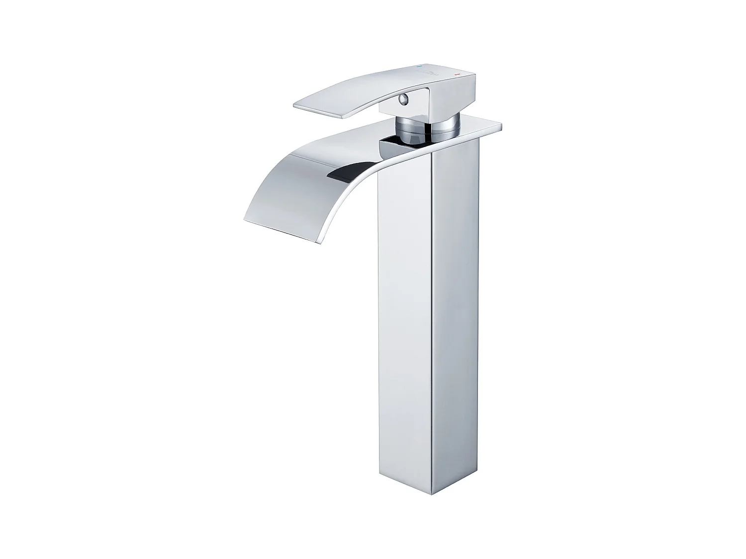 Auralum Max Moderne Robinet de Lavabo Cascade Haut,Design Elégant,Mitigeur Monocommande Lavabo en Inox 304,Eau Chaude/Froide Disponible,Chromé