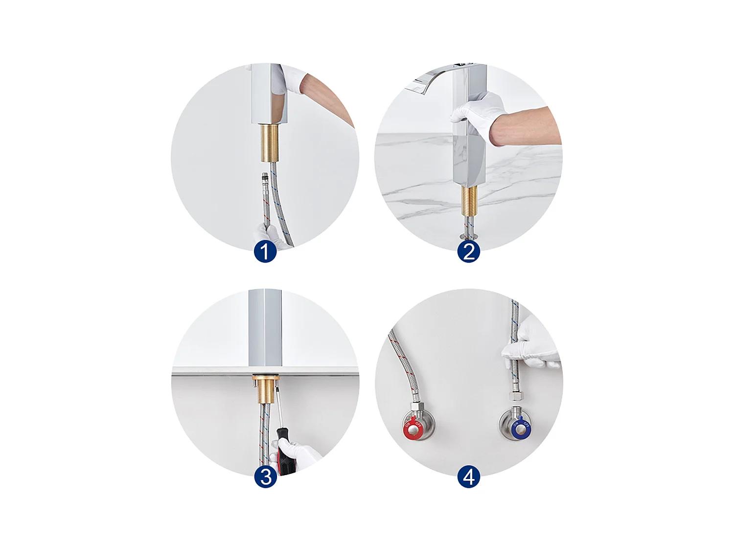 Auralum Max Robinet Cascade pour Vasque à Poser,Mitigeur Haut pour Lavabo,Robinet Cascade pour Salle Bains en Inox,Robinettrie Monotrou Sur Chromé