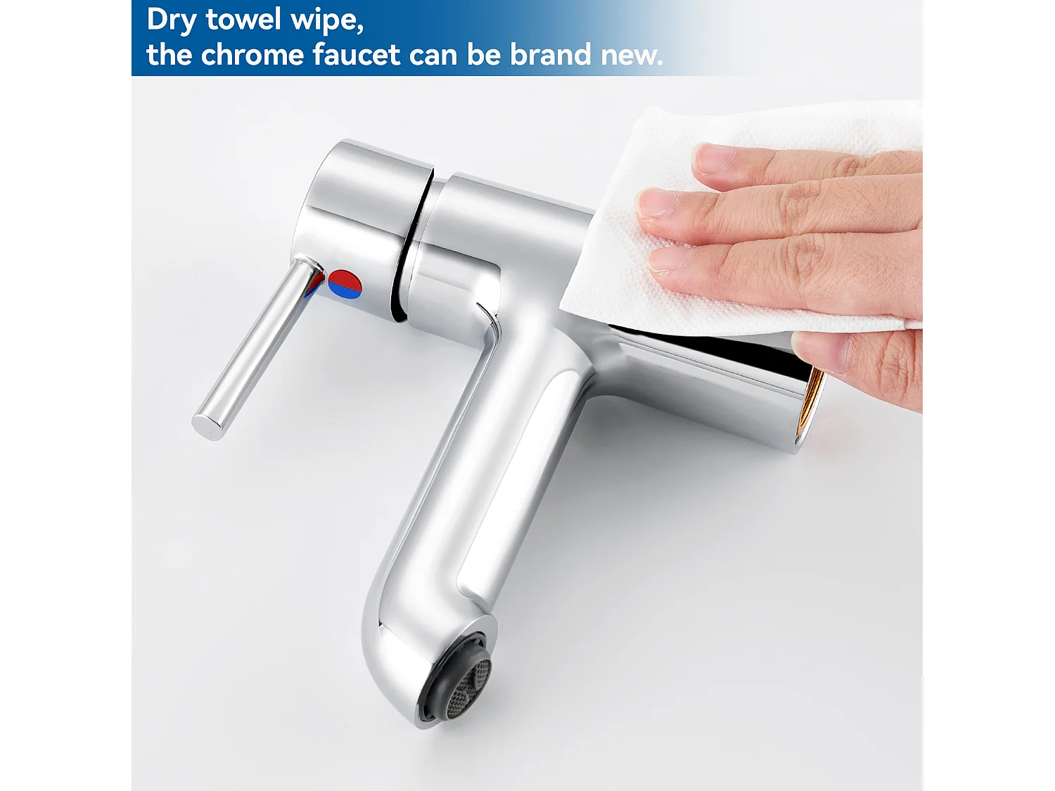 2pcsGrifo de lavabo cromado con Conexión flexible, Mezclador Lavabo MezcladorBaño Agua Fría/Caliente con Boca Altura 134mm Para WC