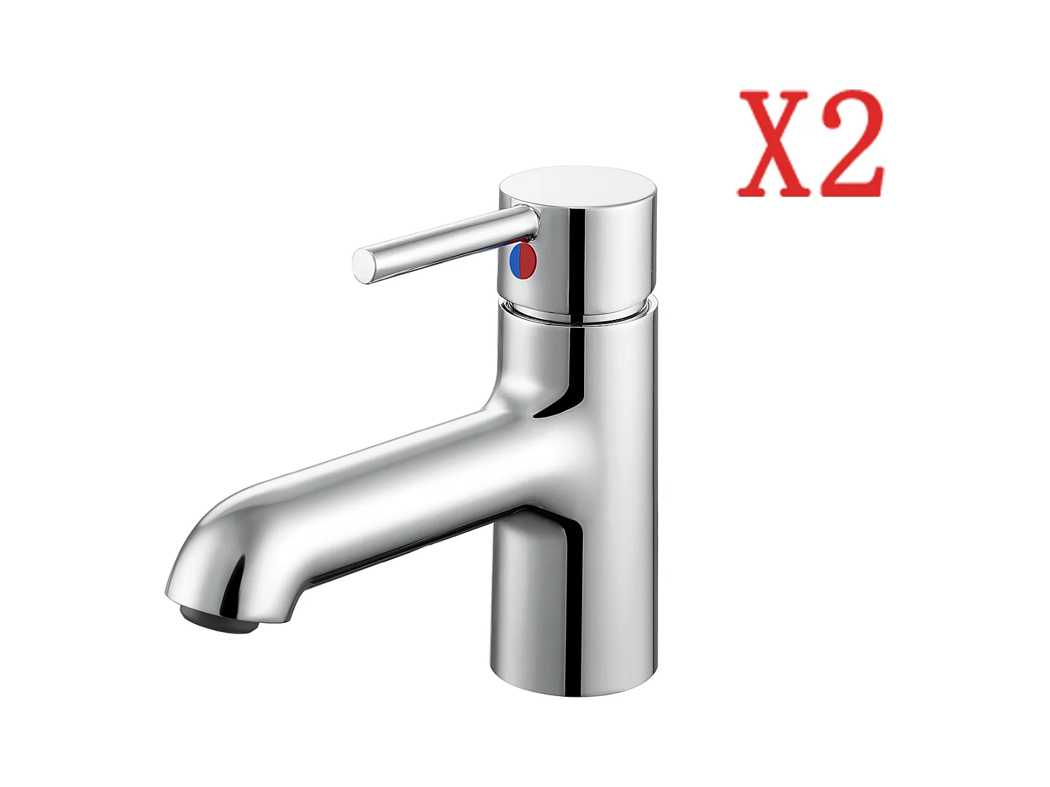 2pcsRobinet de lavabo Chromé avec Flexible Raccordement, Mitigeur Lavabo Mélangeur Salle Bain Eau Froide/Chaude avec Bec Hauteur 134mm Pour WC