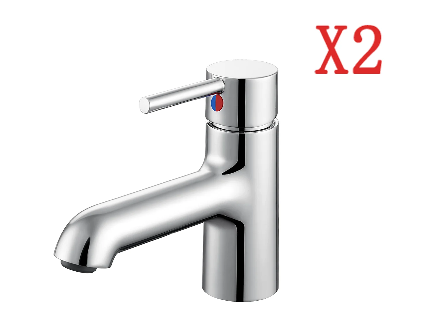 2pcsRobinet de lavabo Chromé avec Flexible Raccordement, Mitigeur Lavabo Mélangeur Salle Bain Eau Froide/Chaude avec Bec Hauteur 134mm Pour WC