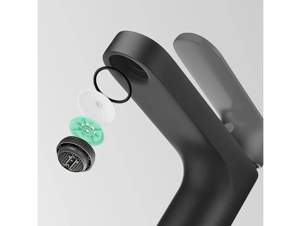 AuraLumMax Grifo Baño Moderno,Mezclador para Lavabo Negro, Grifo  Lavabo con Espumador Desmontable,Mezclador de Latón Agua Fría/Caliente,Modelo UE