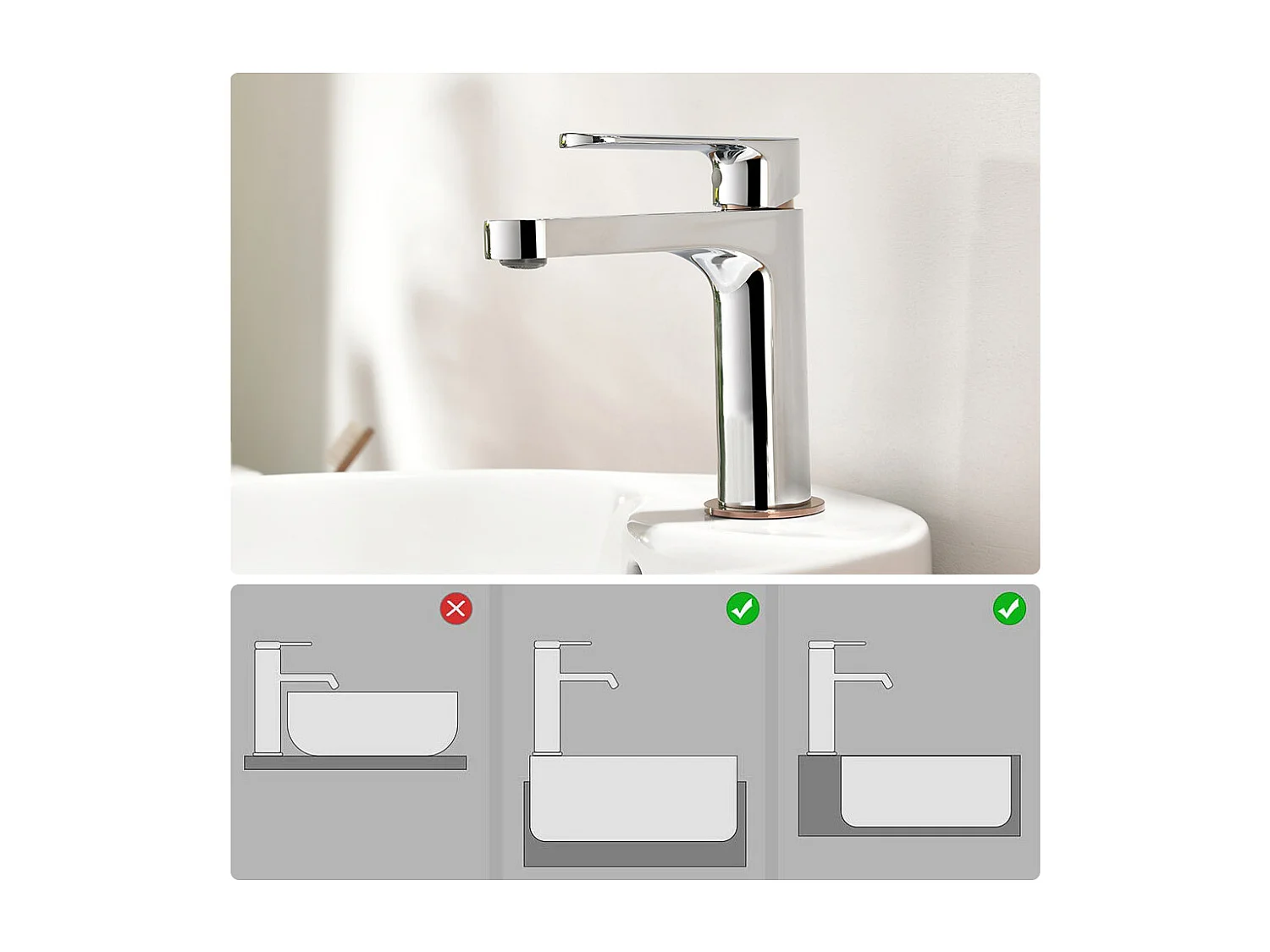 Moderner Badezimmerhahn,Waschtischmischer,Roségold-Finish,Chrom+6-teiliges Badezimmer-Zubehörset,Selbstklebend/Bohrer,Edelstahl,Gebürstet