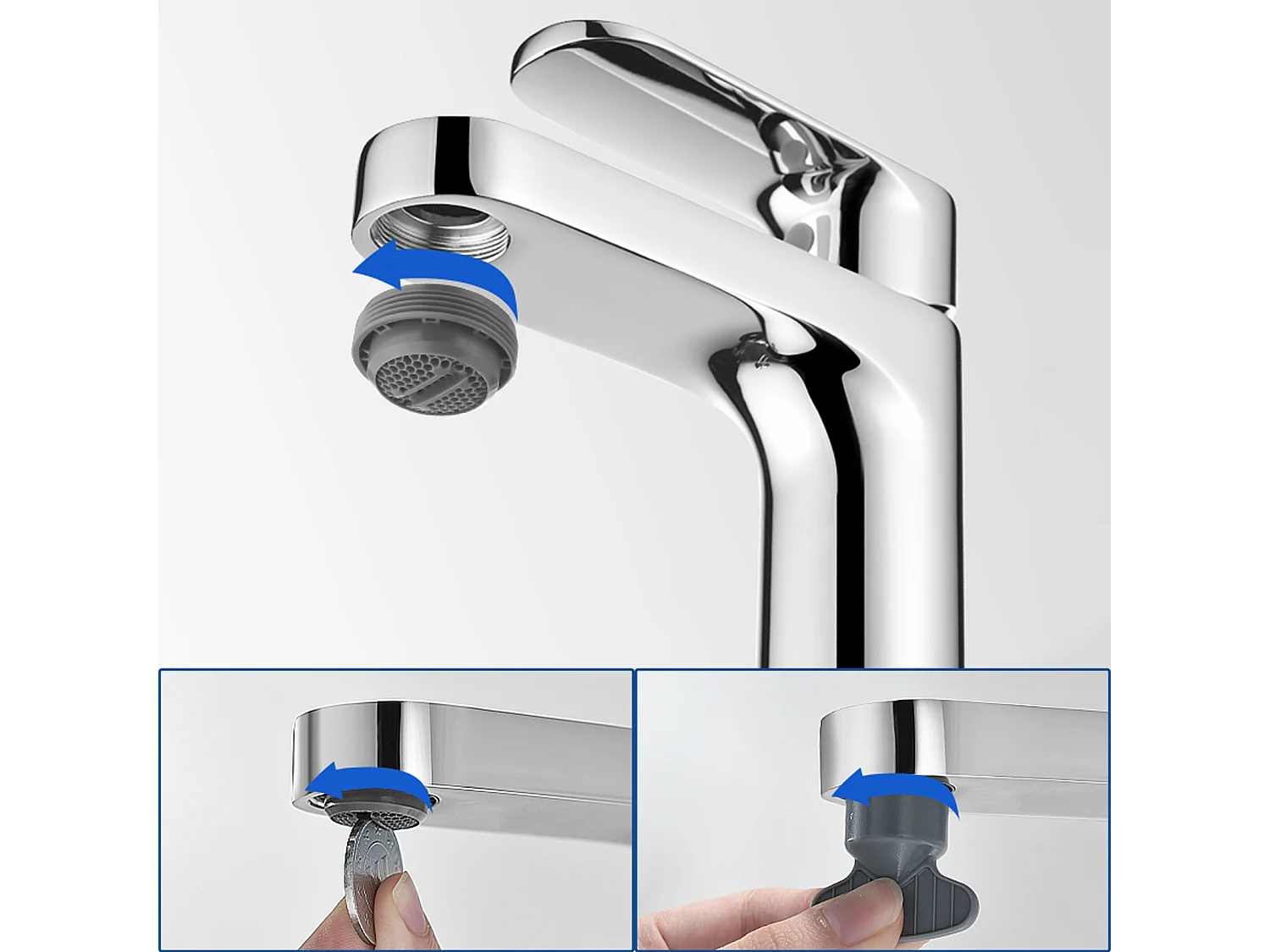 Moderner Badezimmerhahn,Waschtischmischer,Roségold-Finish,Chrom+6-teiliges Badezimmer-Zubehörset,Selbstklebend/Bohrer,Edelstahl,Gebürstet