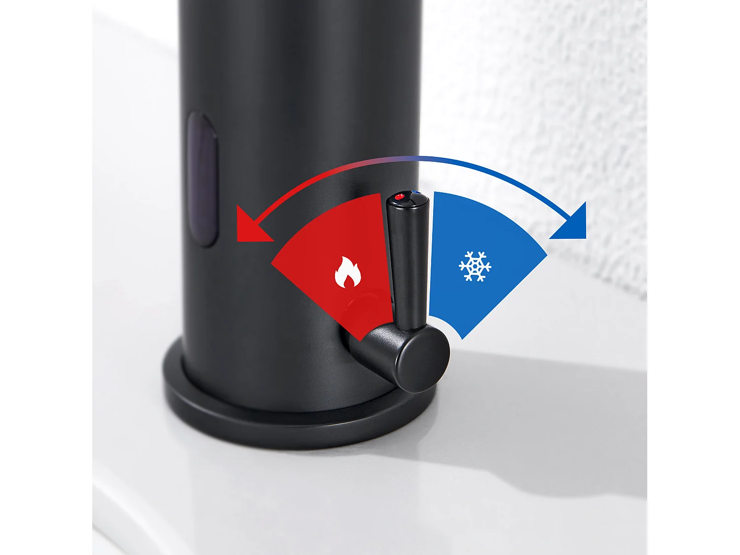 2pcs Auralum max Mitigeur Lavabo Infrarouge Electronique Eau Froide /Chaude Mitigeur Automatique LaitonRobinet Automatique  Lavabo Salle de Bain,Noir