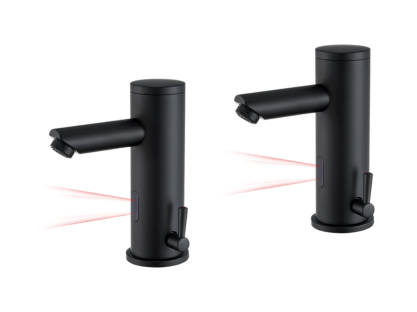 2pcs Auralum max Mitigeur Lavabo Infrarouge Electronique Eau Froide /Chaude Mitigeur Automatique LaitonRobinet Automatique  Lavabo Salle de Bain,Noir