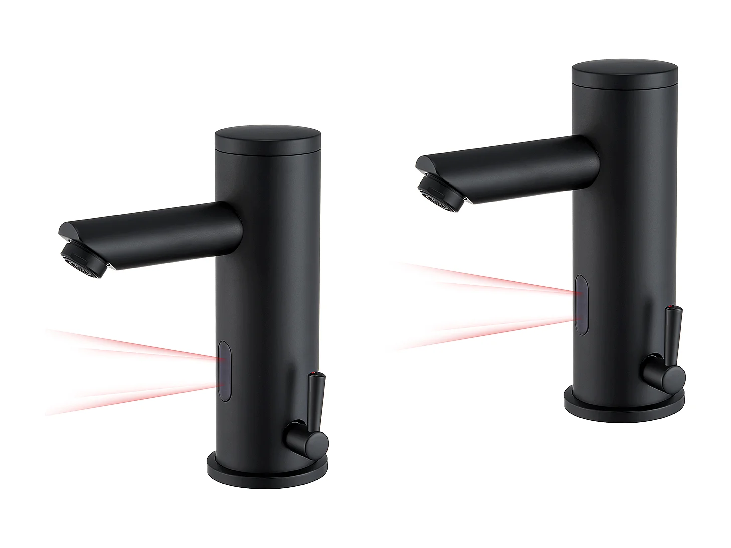 2pcs Auralum max Mitigeur Lavabo Infrarouge Electronique Eau Froide /Chaude Mitigeur Automatique LaitonRobinet Automatique  Lavabo Salle de Bain,Noir