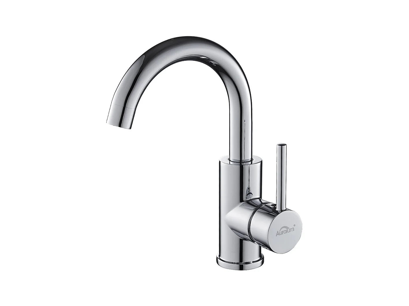 AuraLum Max Robinet Lavabo Salle de Bain Forme en U Bec Haut Mitigeur de Lavabo Chromé Brillant Rotatif 360° Robinet Mitigeur Lavabo Moderne,EU Modèle