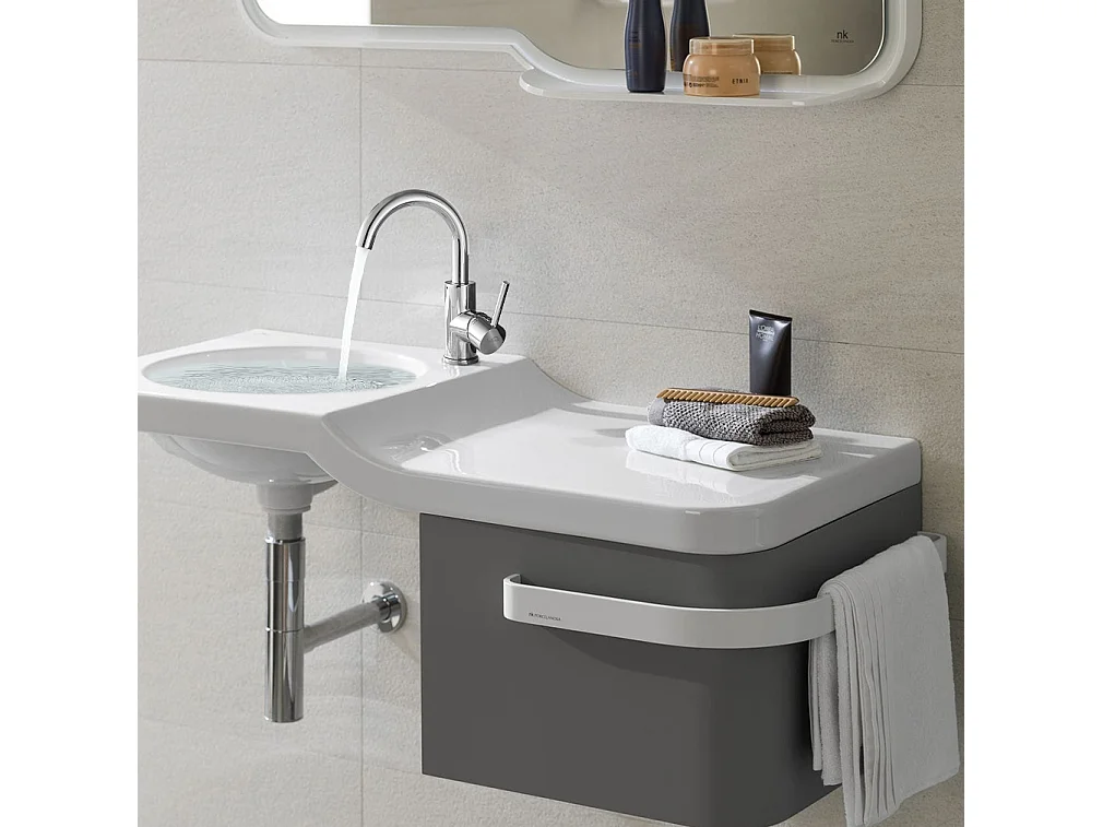 AuraLum Max Robinet Lavabo Salle de Bain Forme en U Bec Haut Mitigeur de Lavabo Chromé Brillant Rotatif 360° Robinet Mitigeur Lavabo Moderne,EU Modèle